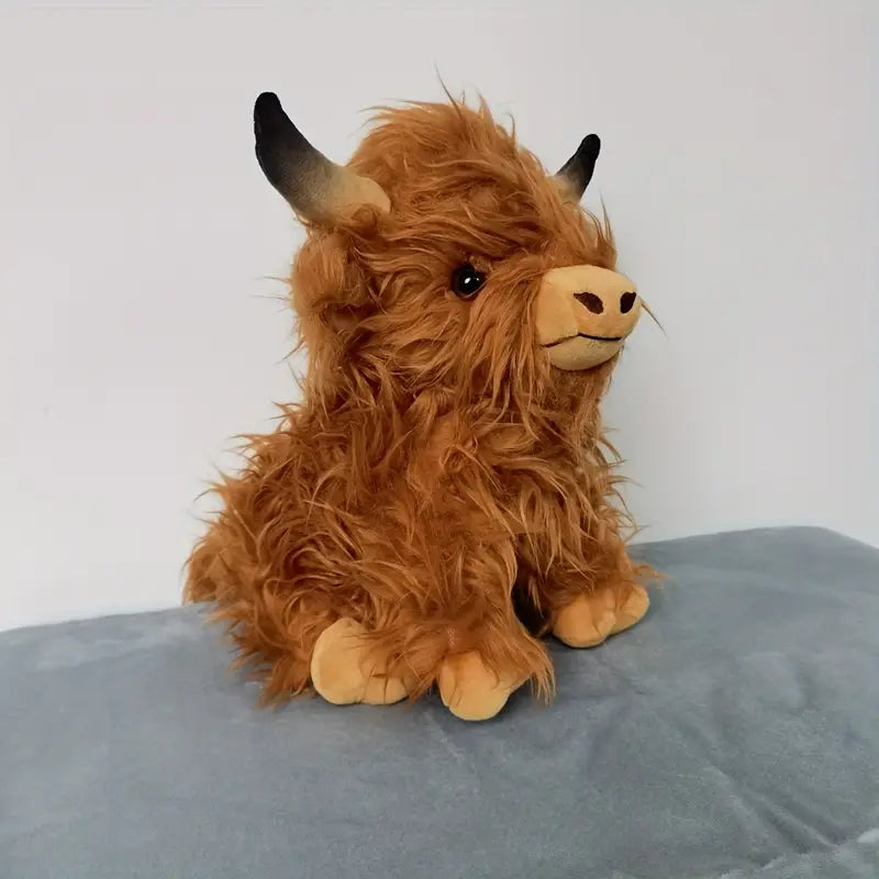 1pc Highland Cow Stuffed Animal: Soft & Realistic Plush Doll - Perfect Car Accessory Gift