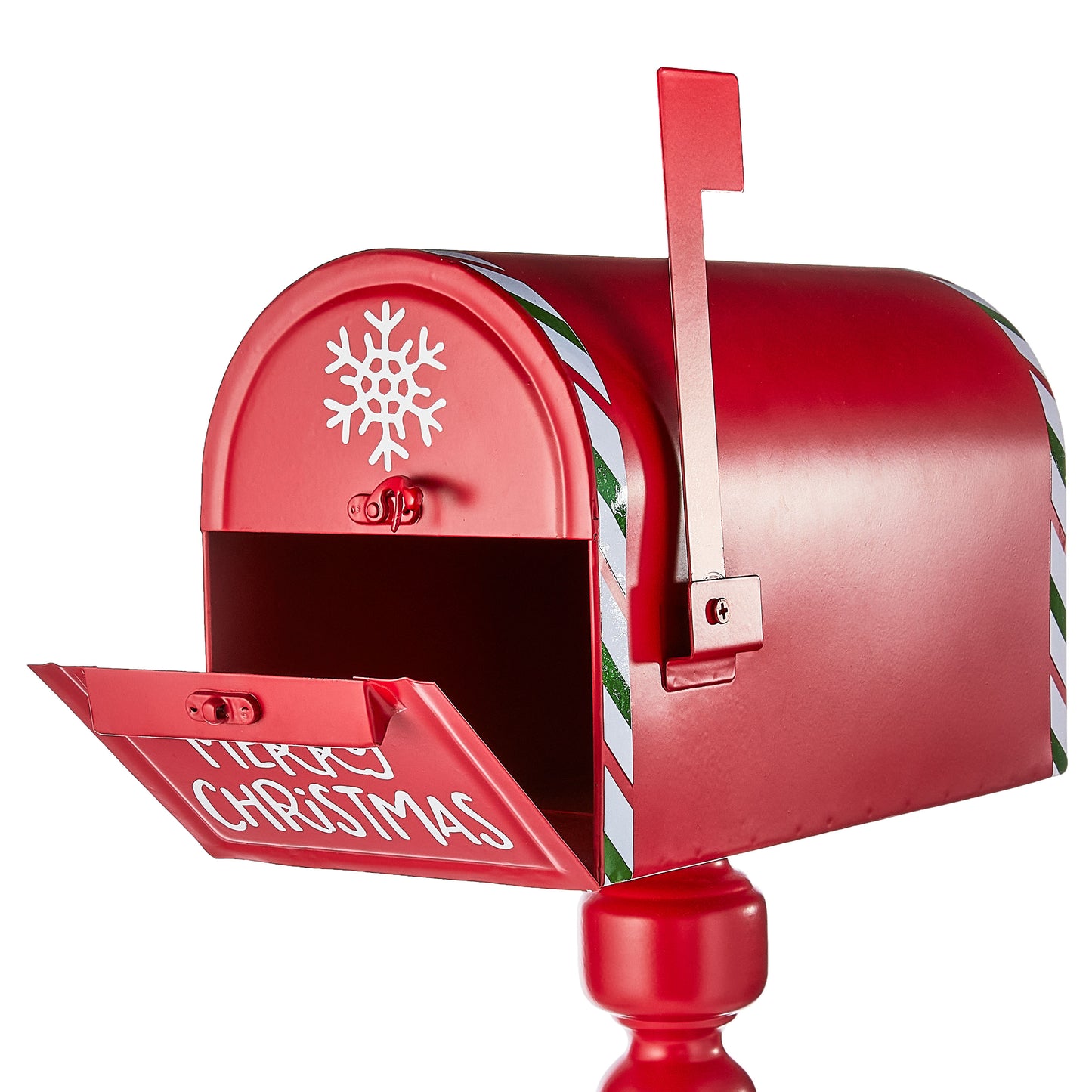 Celebrations Santa Mail Box Christmas Decor Metal 38inch charismas Outdoor Decorations - Pack of 1 - Holiday Decoration